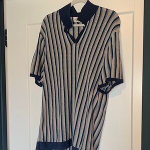 Marine Layer Striped Knit Shirt - Navy and Cream